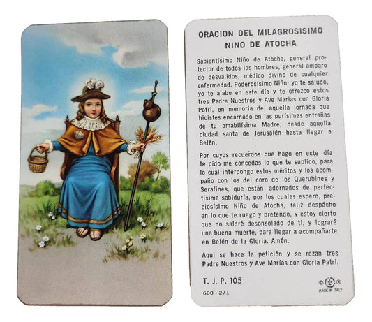 Prayer Card Oracion Del Milagrosisimo Nino De Atocha