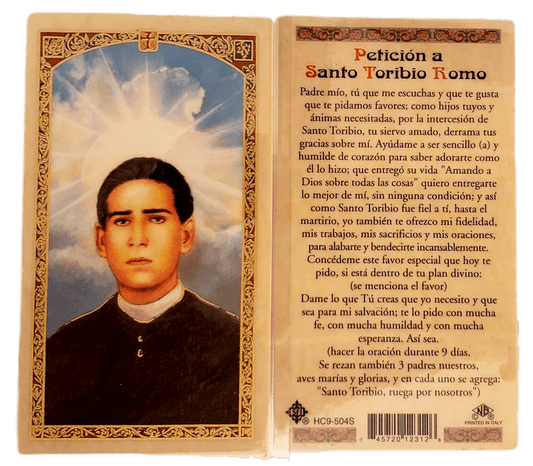 Prayer Card Peticion A Santo Toribio Romo SPANISH Laminated HC-S