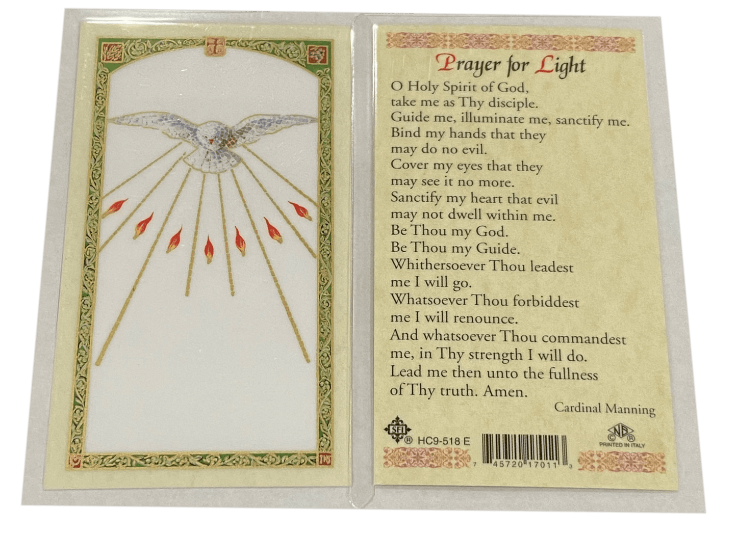 Prayer Card Prayer for Light Laminated English HC9-518E