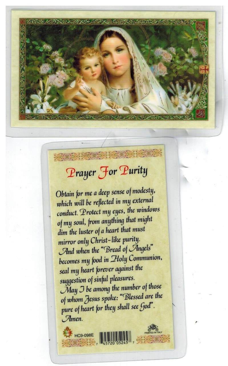 Prayer Card Prayer For Purity Laminated HC-E