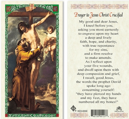 Prayer Card Prayer To Jesus Christ Crucified Laminated HC9-035E