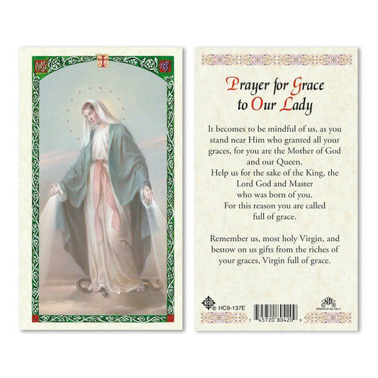 Prayer Card Prayer to Our Lady of Grace Laminated HC-E