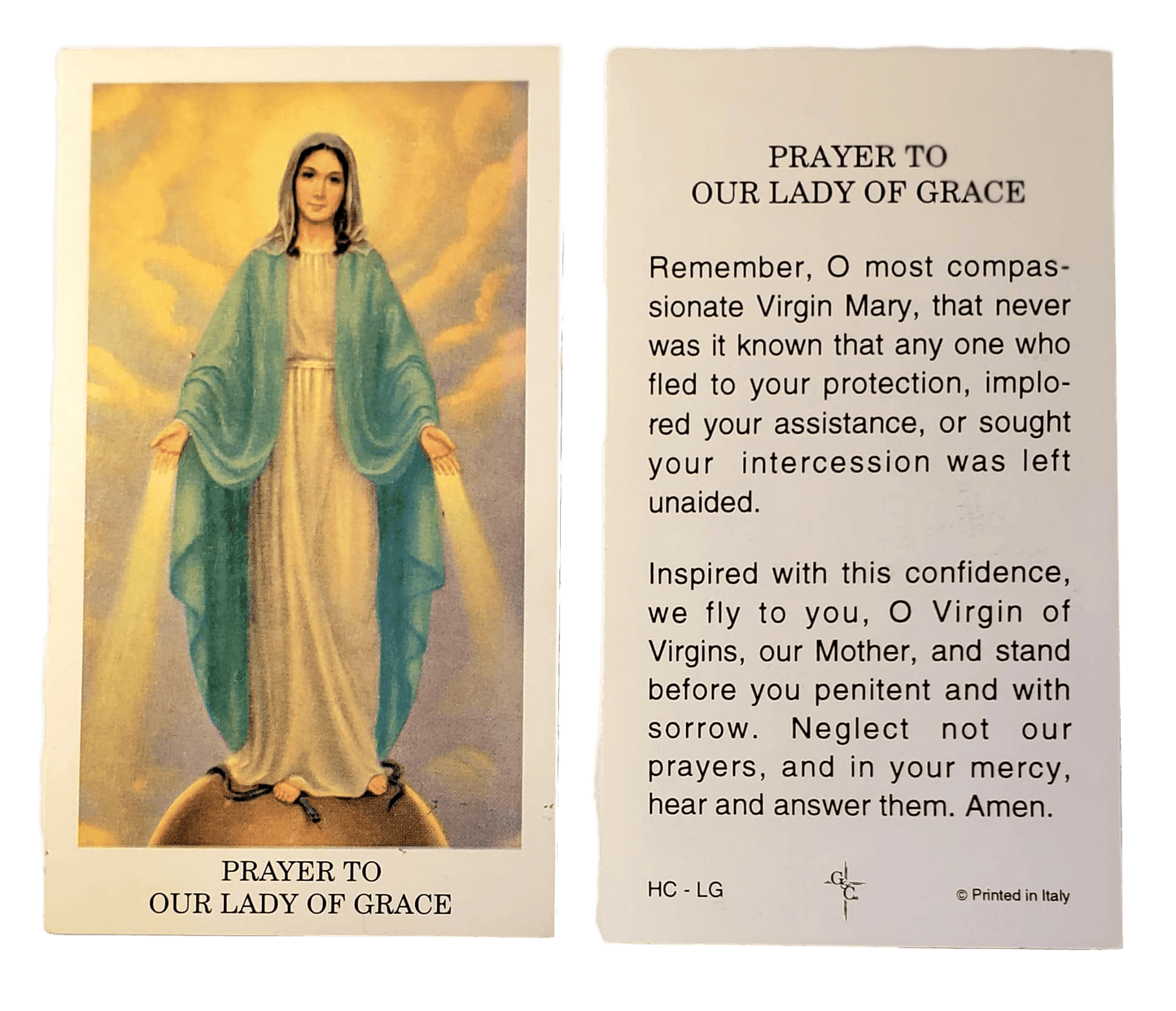 Prayer Card Prayer To Our Lady Of Grace No Laminate HC- LG