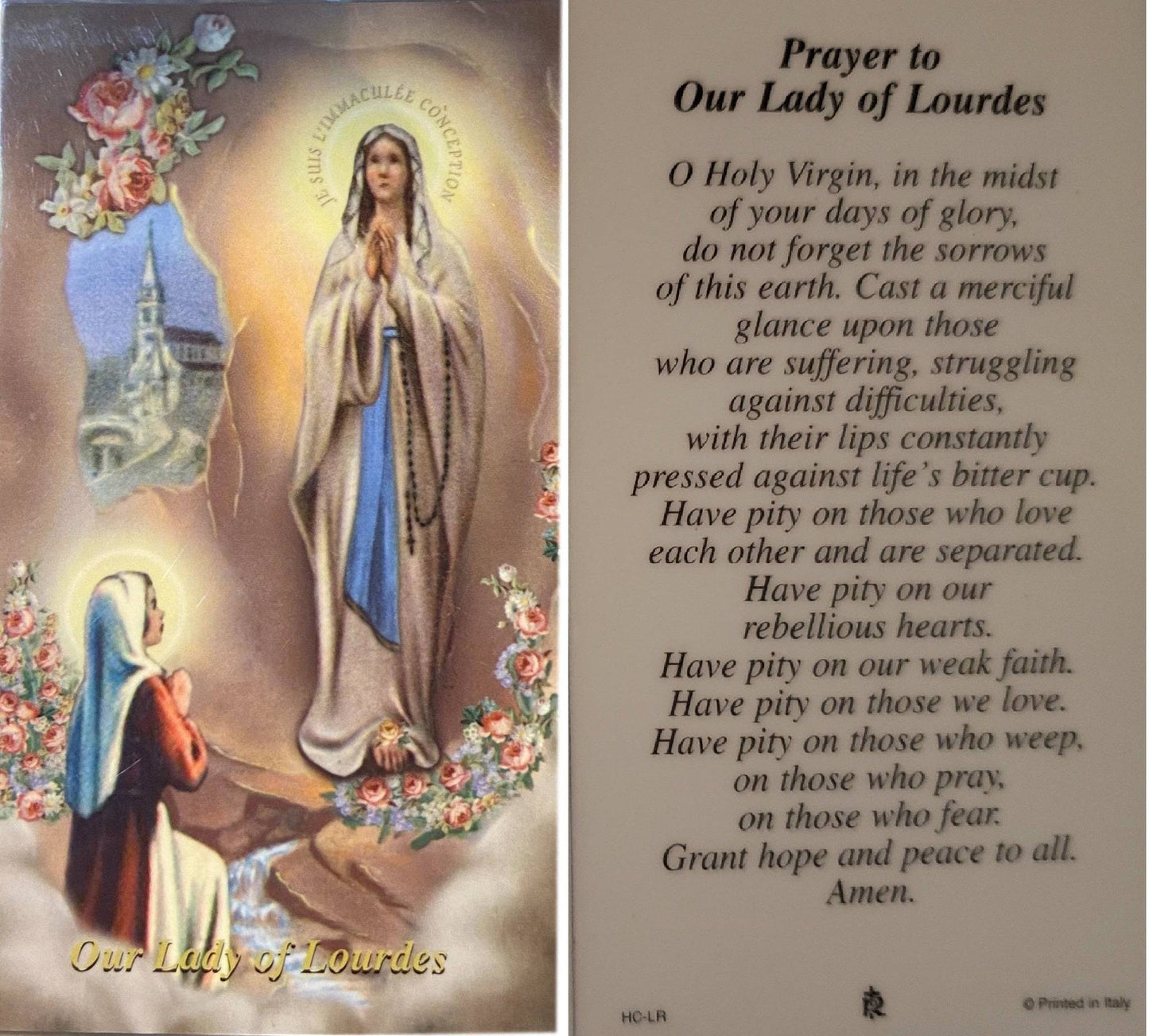 Prayer Card Prayer To Our Lady of Lourdes Laminated HC-LR