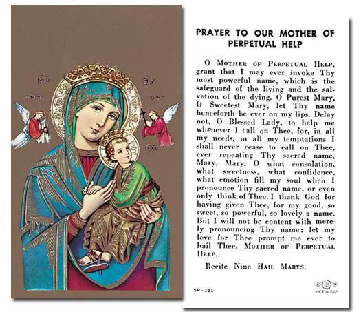 Prayer Card Prayer To Our Mother Of Perpetual Help Laminated TJP