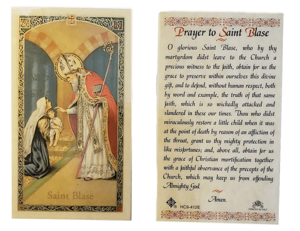 Prayer Card Prayer To Saint Blase Laminated HC9-412E