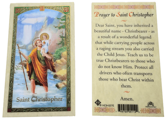 Prayer Card Prayer to Saint Christopher Laminated HC9-027E