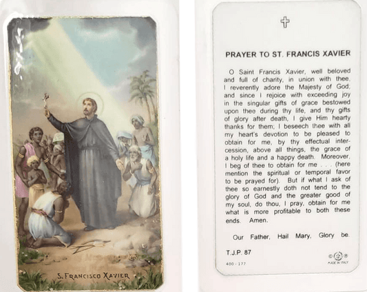 Prayer Card Prayer To Saint Francis Xavier Laminated TJP