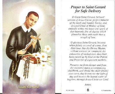 Prayer Card Prayer To Saint Gerard For Safe Delivery Laminated HC-GR-SAFE