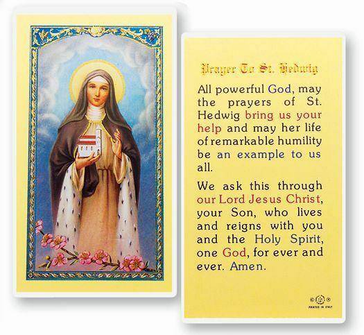 Prayer Card Prayer To Saint Hedwig Laminated