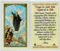 Prayer Card Prayer To Saint John Baptist De La Salle Laminated HC9-061E