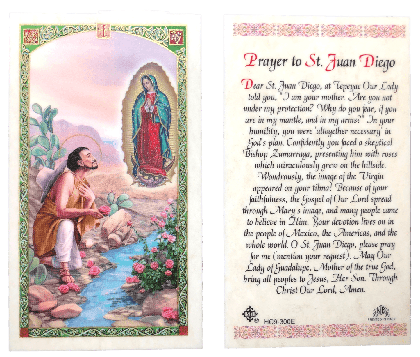 Prayer Card Prayer To Saint Juan Diego Laminated HC-E