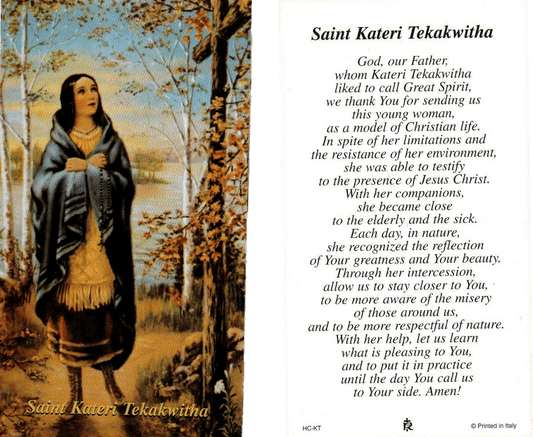 Prayer Card Prayer To Saint Kateri Tekaka No-Laminated HC-KT