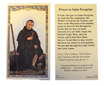 Prayer Card Prayer To Saint Peregrine No Laminate RS