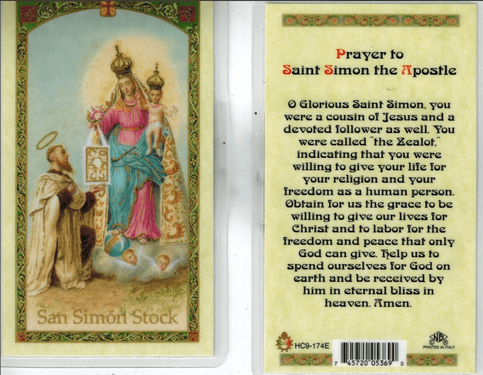 Prayer Card Prayer To Saint Simon The Apostle Laminated HC9-174E