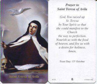 Prayer Card Prayer To Saint Teresa Of Avila Laminated HC-TA