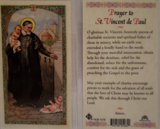 Prayer Card Prayer To Saint Vincent De Paul Laminated HC-E