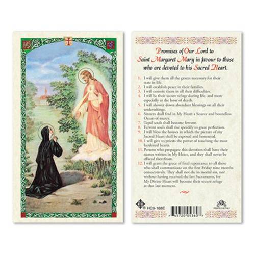 Prayer Card Promises To Our Lord To Saint Margaret Mary Laminated HC9-168E