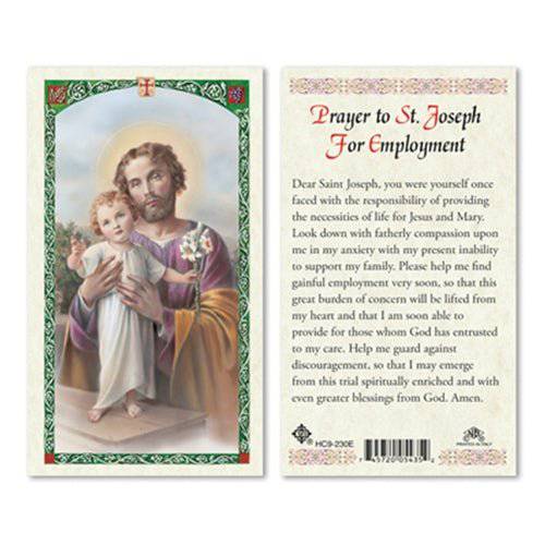 Prayer Card Saint Joseph Prayer for Employment Laminated HC9-230E