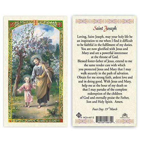 Prayer Card Saint Joseph Prayer To Laminated HC-E