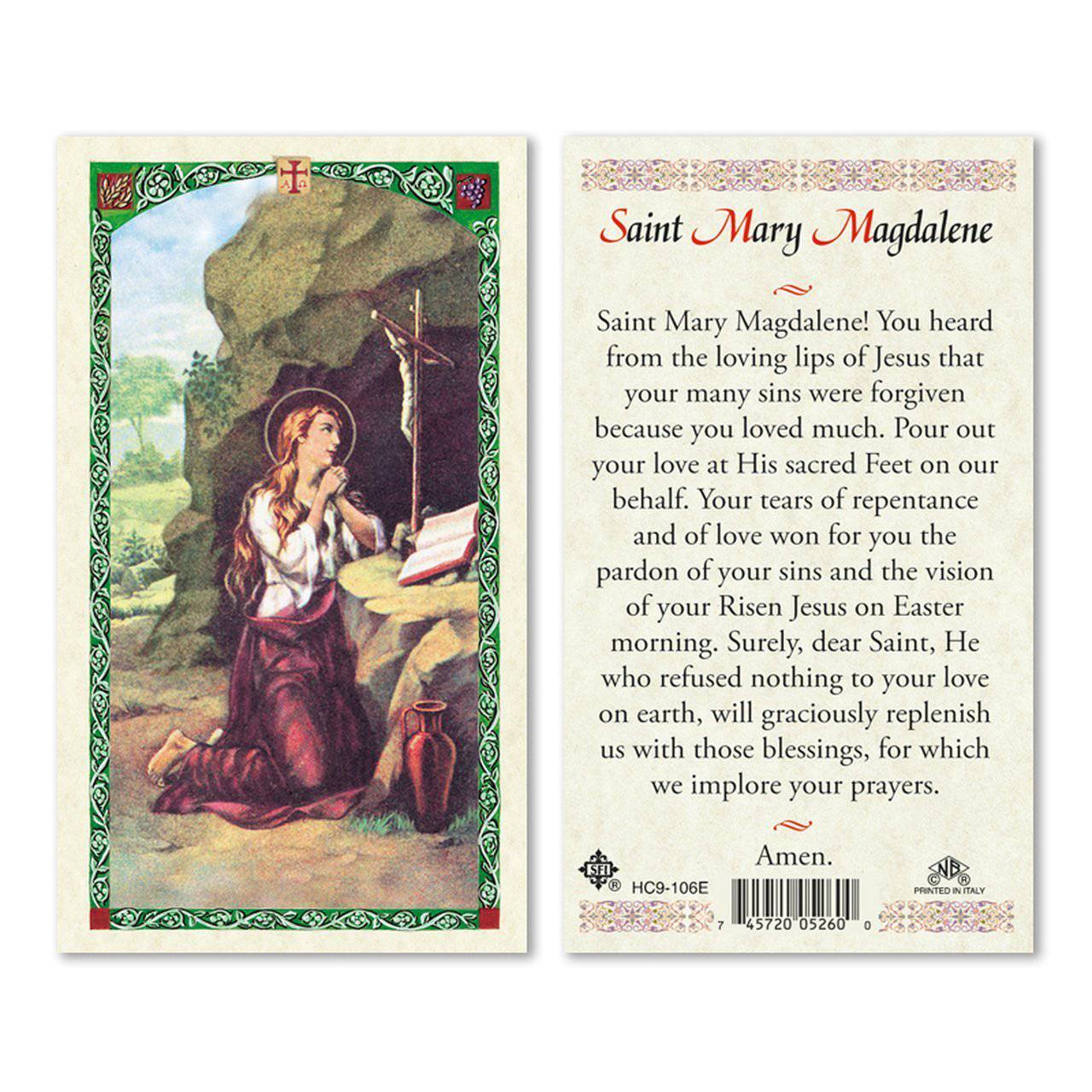 Prayer Card Saint Mary Magdalene Laminated HC9-106E