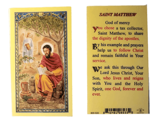 Prayer Card Saint Matthew Laminated