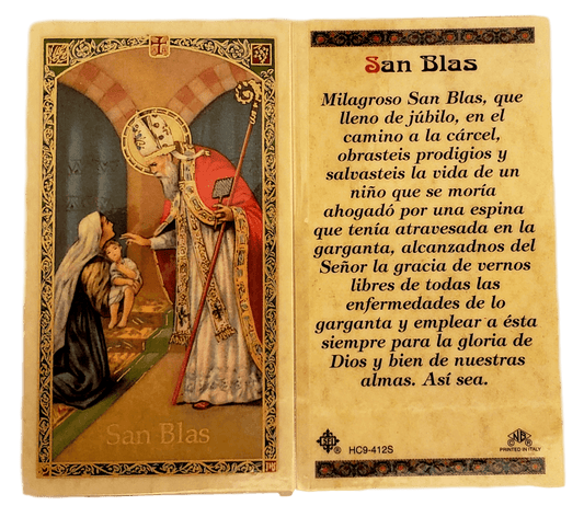 Prayer Card San Blas SPANISH Laminated HC-S