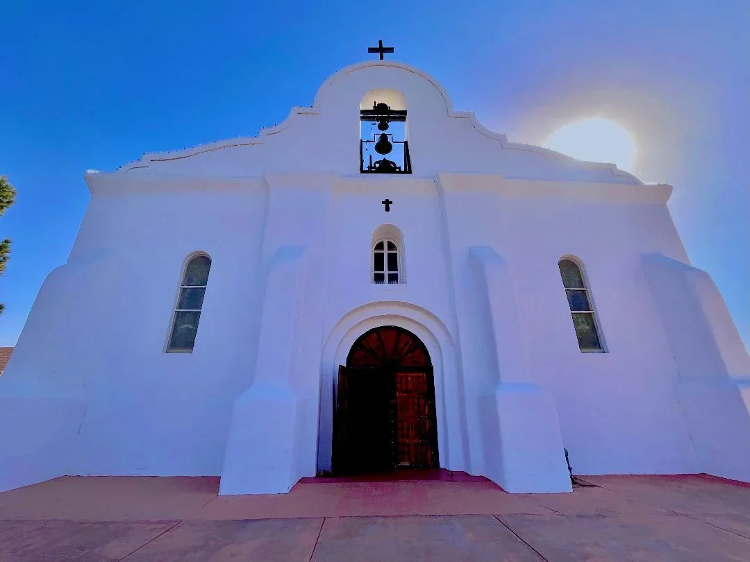 Horizontal 8x10 photo print of Presidio Chapel San Elizario by Susan W Perez, matted to 11x14, ready for framing.