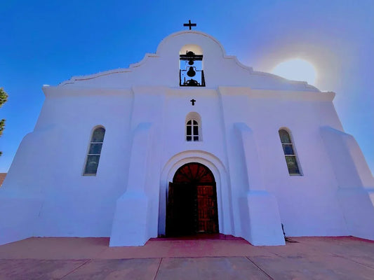 Horizontal 8x10 photo print of Presidio Chapel San Elizario by Susan W Perez, matted to 11x14, ready for framing.