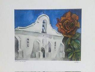 Print of original artwork "San Elizario Mission"