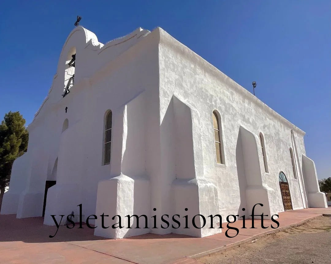 5x7 greeting card featuring San Elizario Chapel by Susan W Perez, with envelope, showcasing El Paso souvenirs and local artwork.