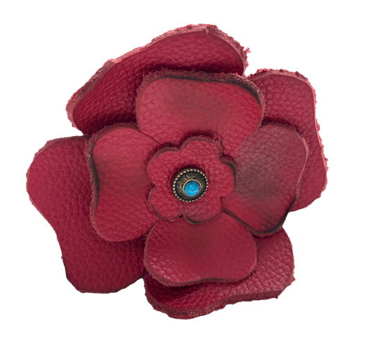Red Blue Flower Hat Clip