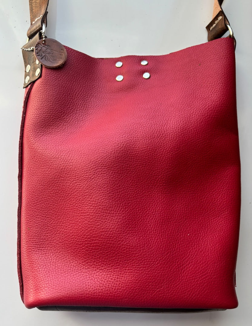 Red Vegan Leather Crossbody