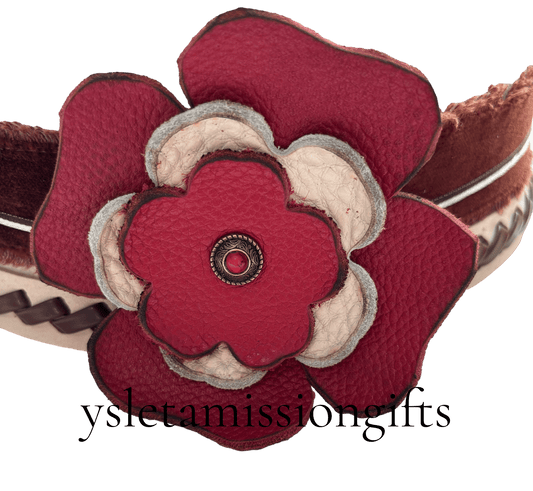 Red White Flower Hat Clip
