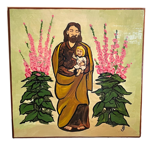 Retablo Saint Joseph Handpainted Wall Hanging