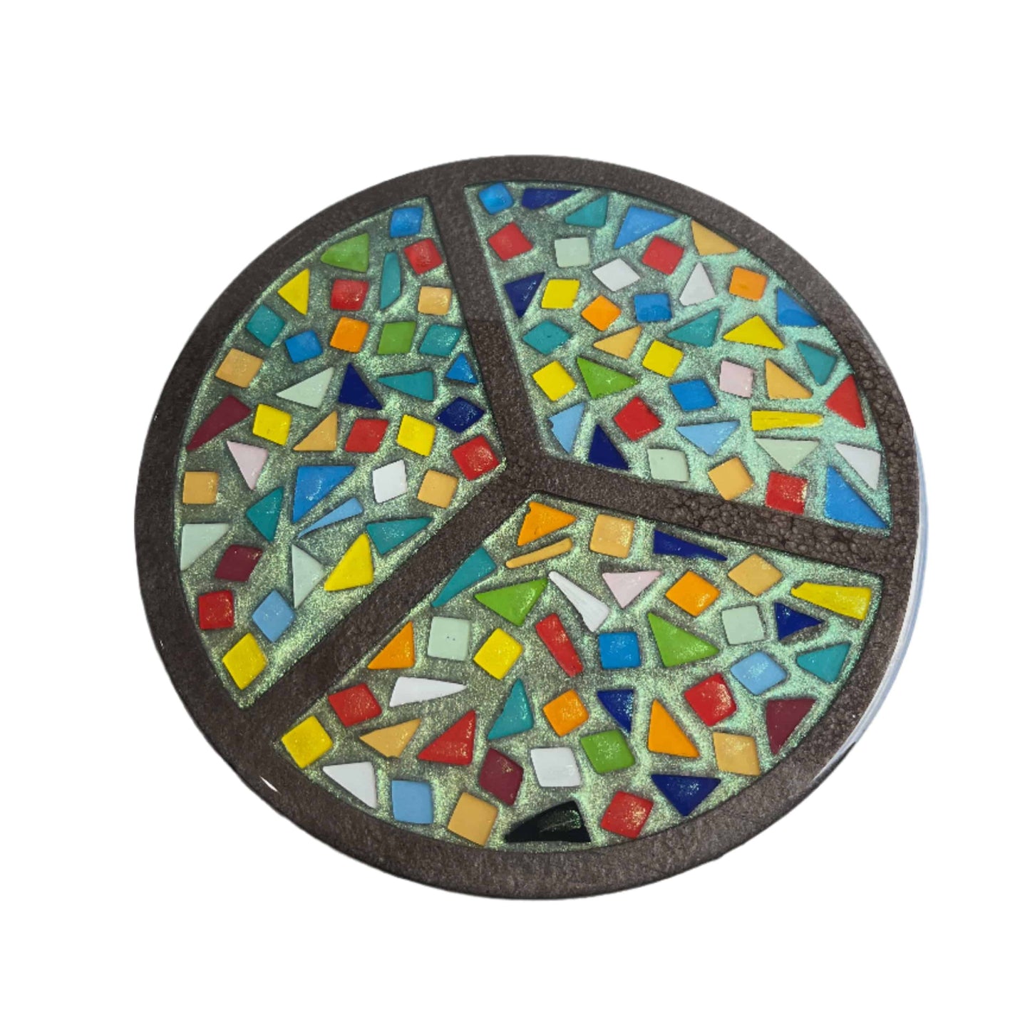 Round Lazy Susan – Mosaic Resin Sealed, Handmade by El Paso Artist, 10"