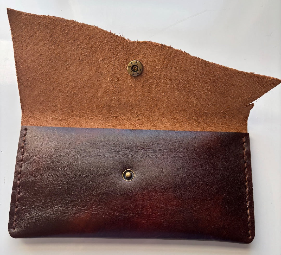 Rustic Brown Leather Wallet - Ysleta Mission Gift Shop