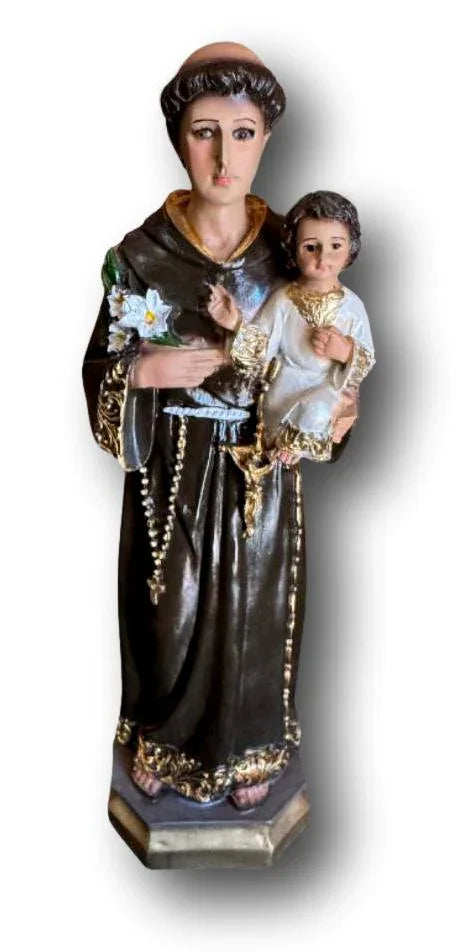 Saint Anthony & Baby Jesus – 12" Resin Statue – Catholic Gift - Ysleta Mission Gift Shop