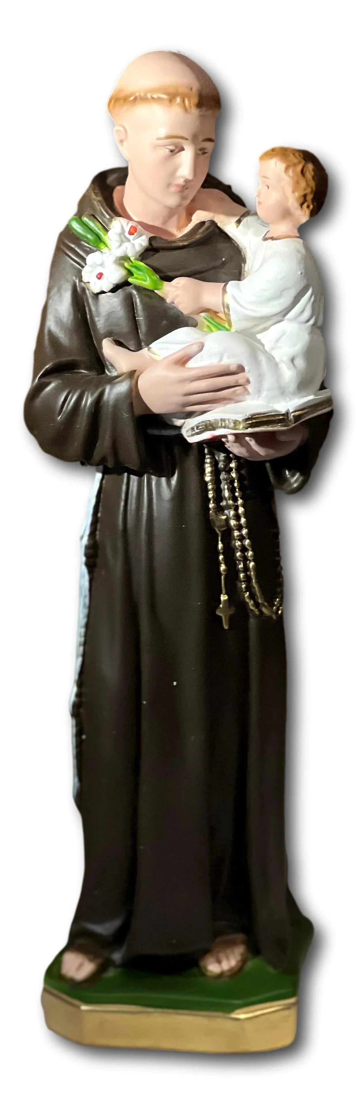 Saint Anthony Statue – Patron Saint of Lost Items – Solid Chalkware – 12.5 Inches - Ysleta Mission Gift Shop