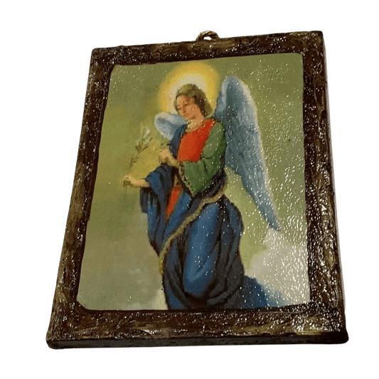 Saint Gabriel Retablo Wooden Tablet – Religious Wall Art 6x8 inches