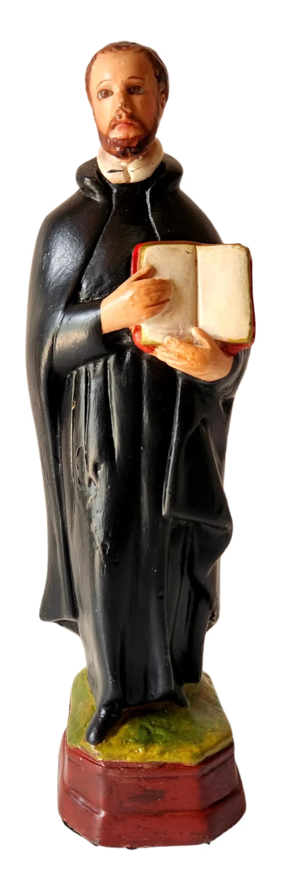 Saint Ignatius Chalkware Statue – Founder of Jesuits, 9" x 2.5" - Ysleta Mission Gift Shop