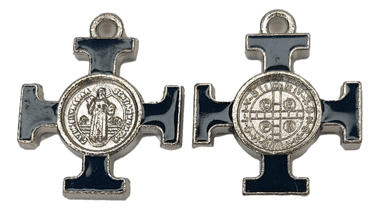 Saint Medal Saint Benedict Square Cross Back