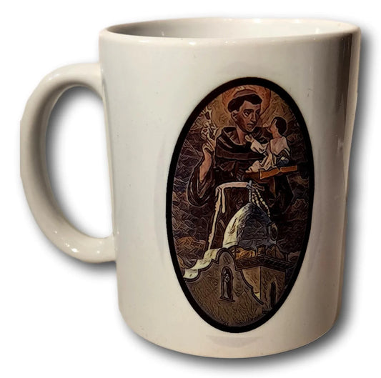 “Saints over the Ysleta Mission” Coffee Mug – A Daily Sip of Faith and Heritage - Ysleta Mission Gift Shop