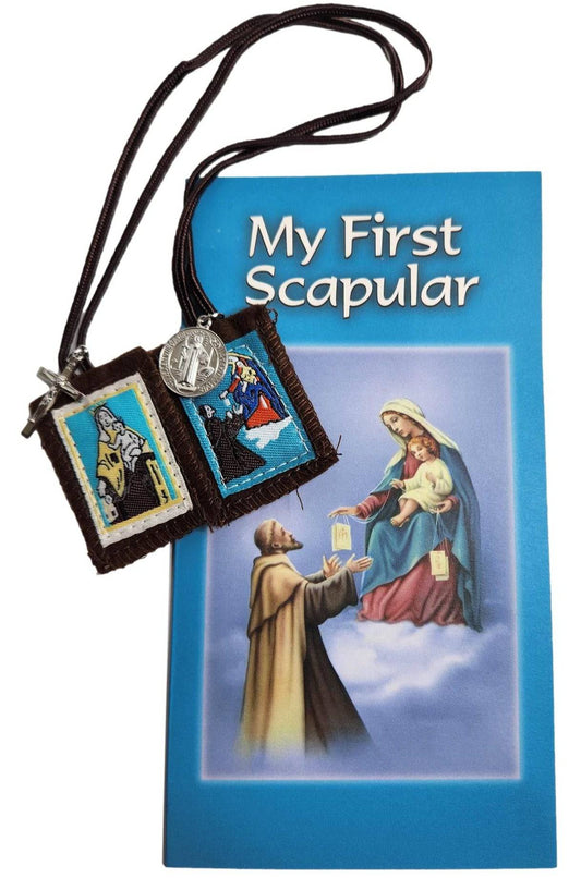 Scapular Set My first Scapular with Card Felt Cloth Metal