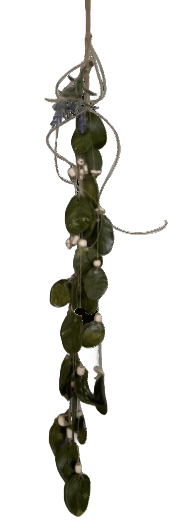 Sculpted Wall Decor with Handcrafted Clay Ivy and Beads - 24 Inches