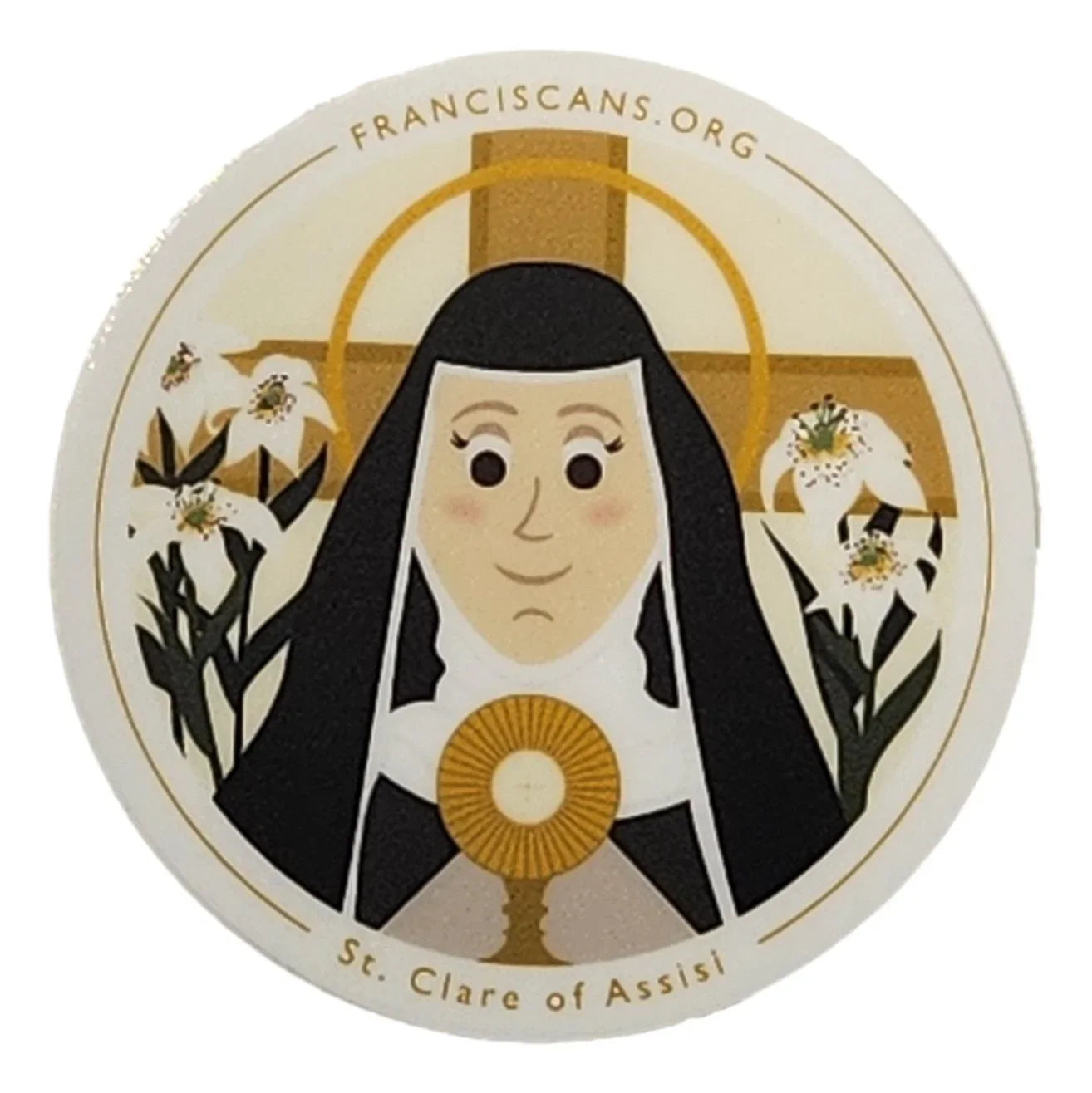 Removable religious stickers featuring designs from Ysleta Mission Gift Shop, suitable for decorating and personalizing surfaces.