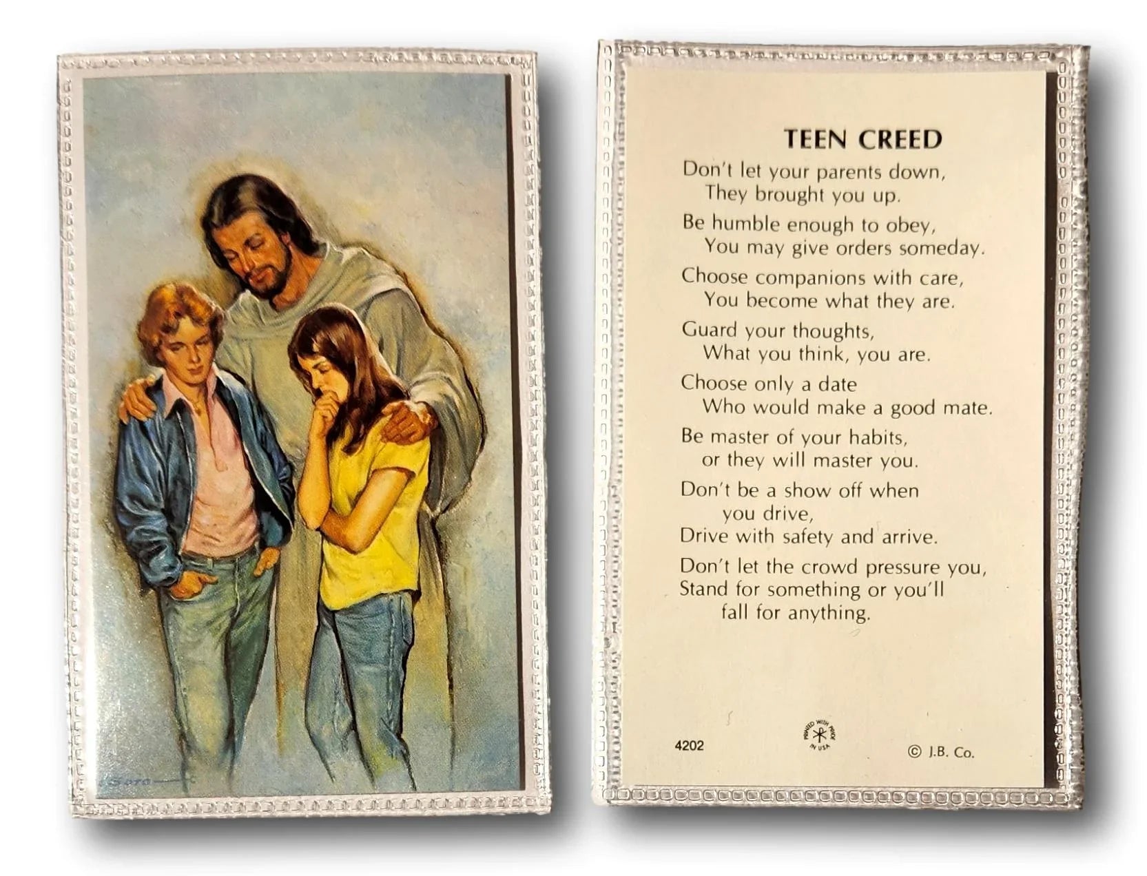 Teen Creed Laminated Prayer Card – Rare English Christian Inspiration for Youth - Ysleta Mission Gift Shop