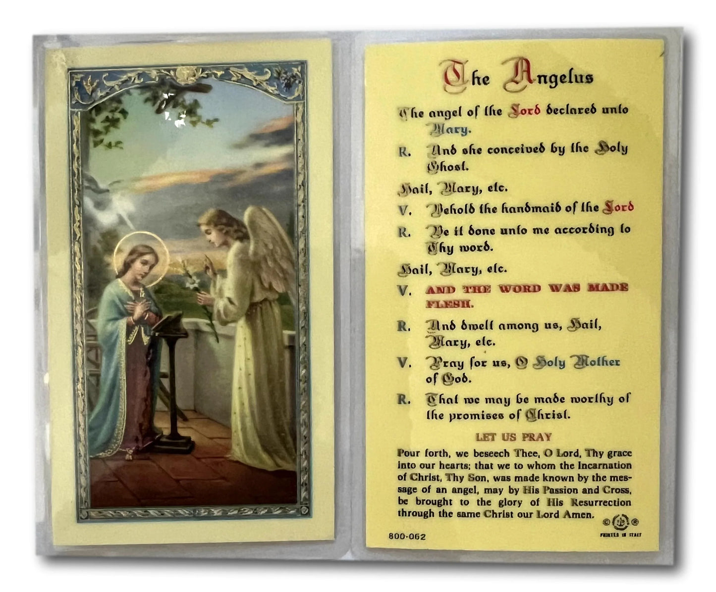 The Angelus – Laminated Catholic Prayer Card | Traditional Marian Morning & Evening Devotion - Ysleta Mission Gift Shop