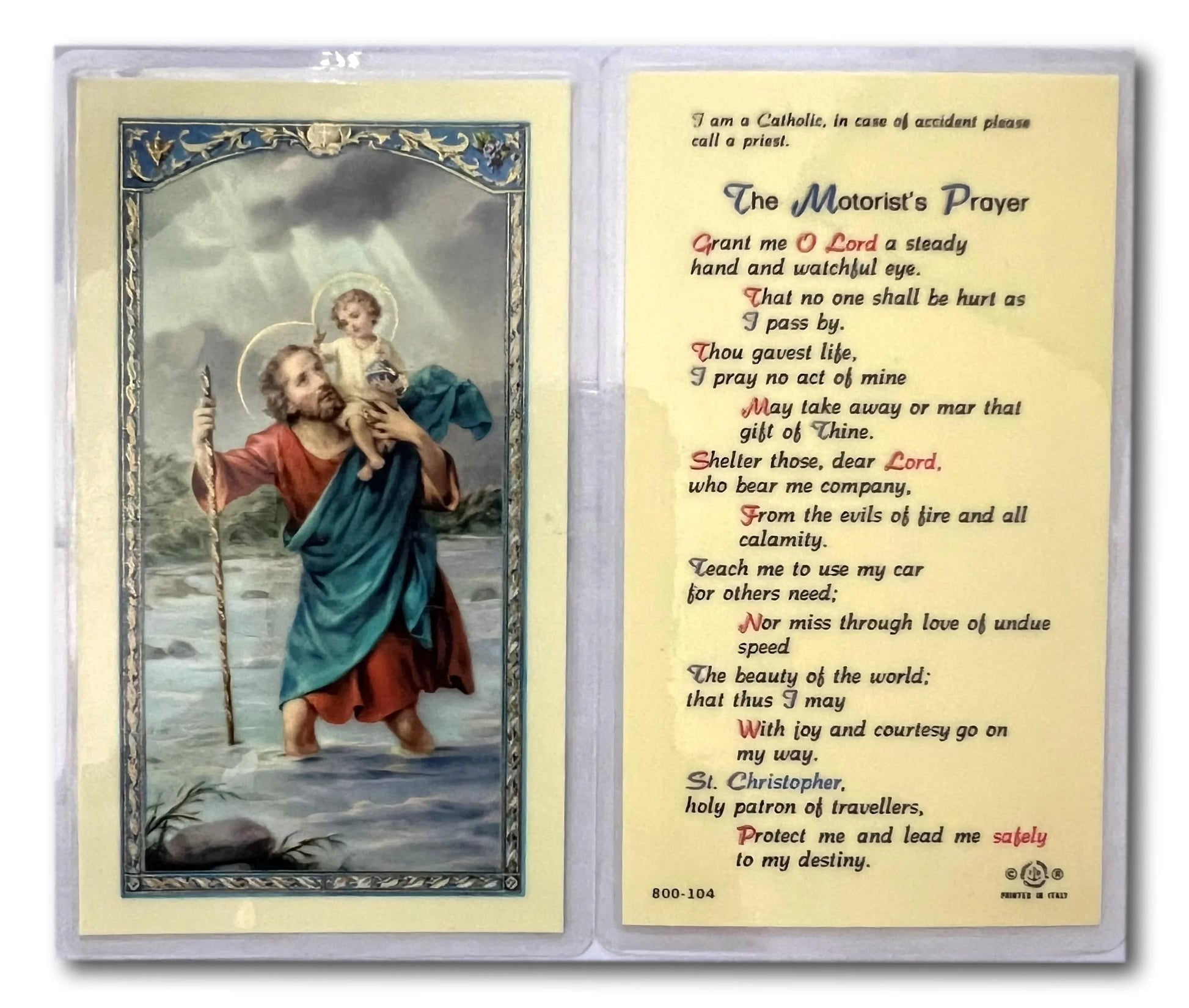 The Motorist’s Prayer – Laminated Devotional Card | Catholic Traveler’s Road Blessing - Ysleta Mission Gift Shop