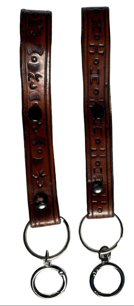 Versatile Veg Tan Leather Keychain – Wearable as Belt Loop or Wrist Strap - Ysleta Mission Gift Shop